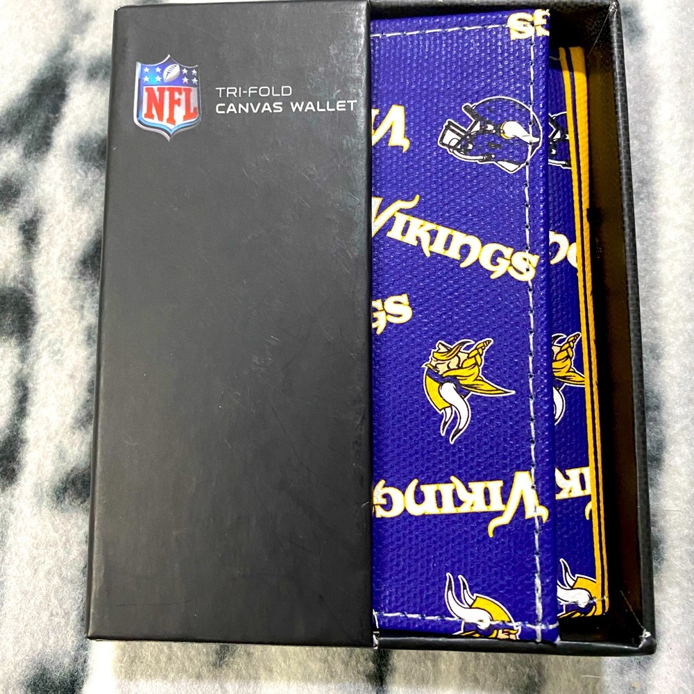 Rico Industries Minnesota Vikings Trifold Canvas Wallet
